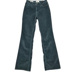 Universal Thread Womens Vintage Bootcut Corduroy Pants Teal Green 2/26R Mid Rise
